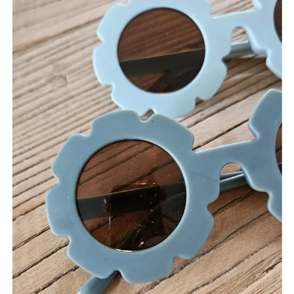 Girls Flower Muted Blue and Teal Sunglasses Bundle New